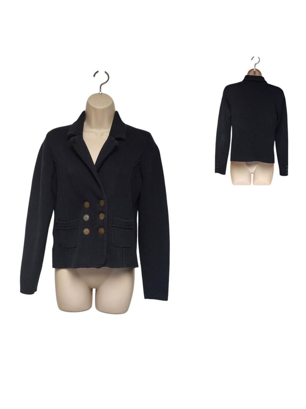 Ann Taylor Loft Double Breasted Long Sleeve Jacket Navy Blue Size Small